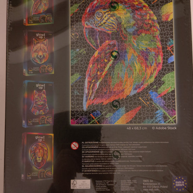 Trefl - Glow up! Parrot - 1000 palaa, käytetty