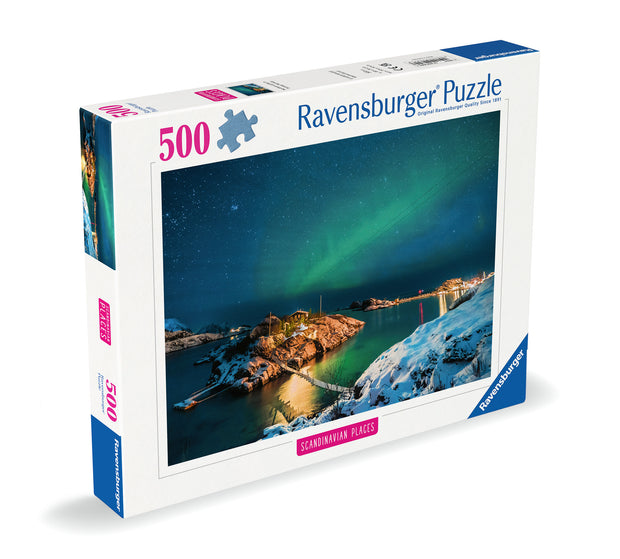 Ravensburger - Northern lights in Bergsfjord, Norway - 500 palaa