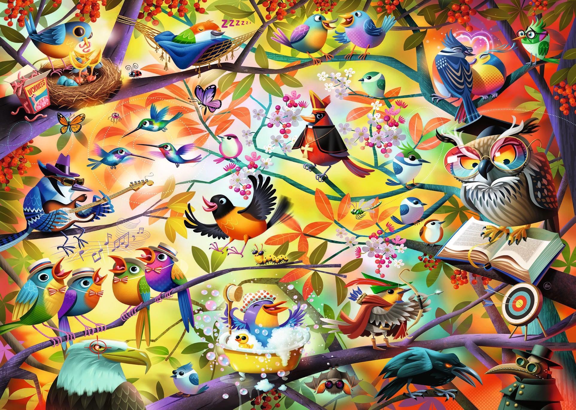 Ravensburger - Busy Birdies - 1000 palaa