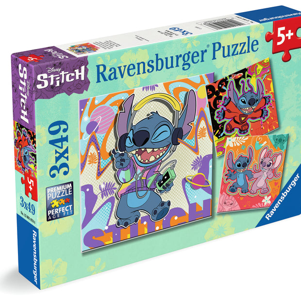 Ravensburger - Disney Stitch Play the day away - 3 x 49 palaa