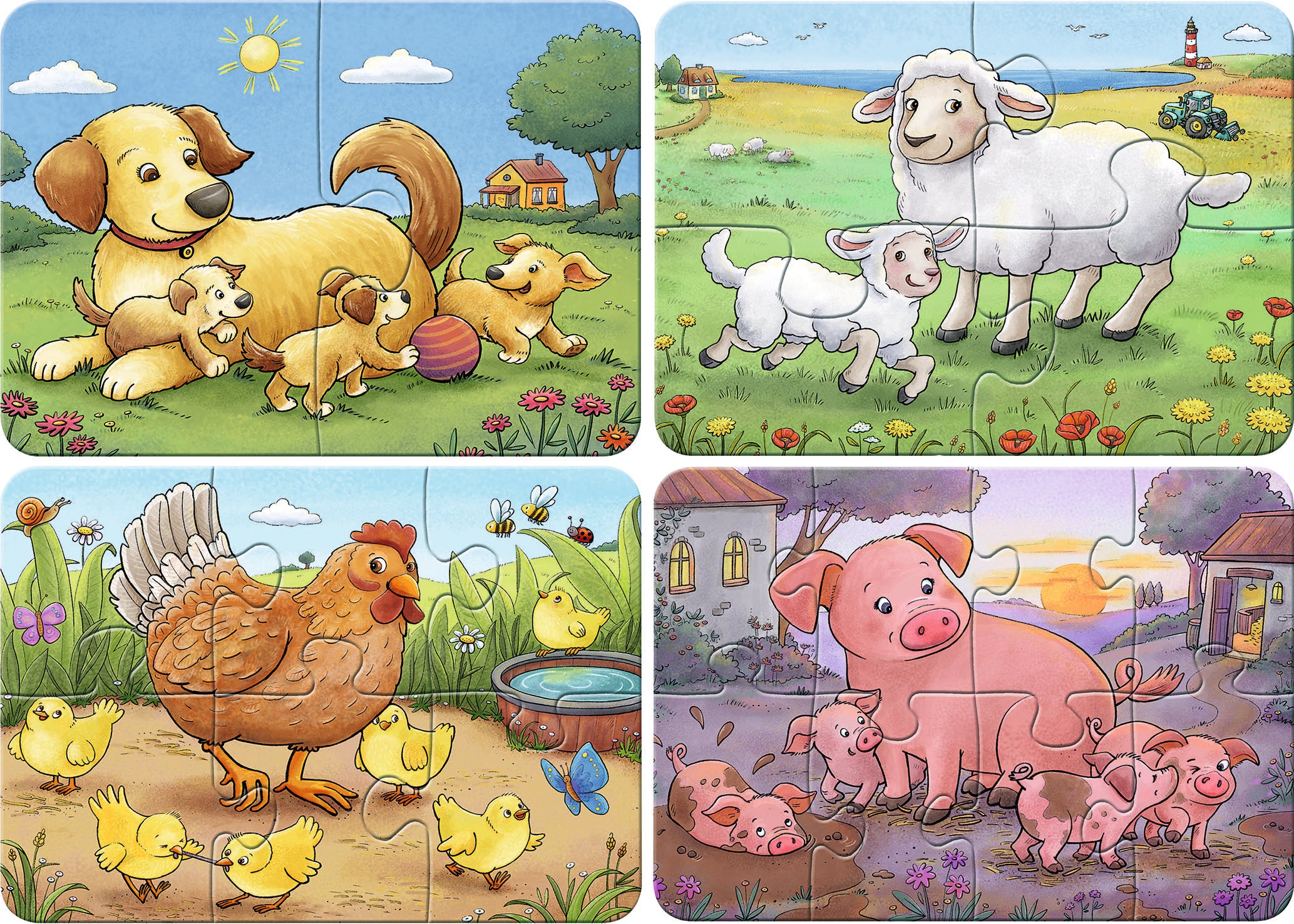 Ravensburger - Farm animal families -  2 / 4 / 6 / 8  - palaa