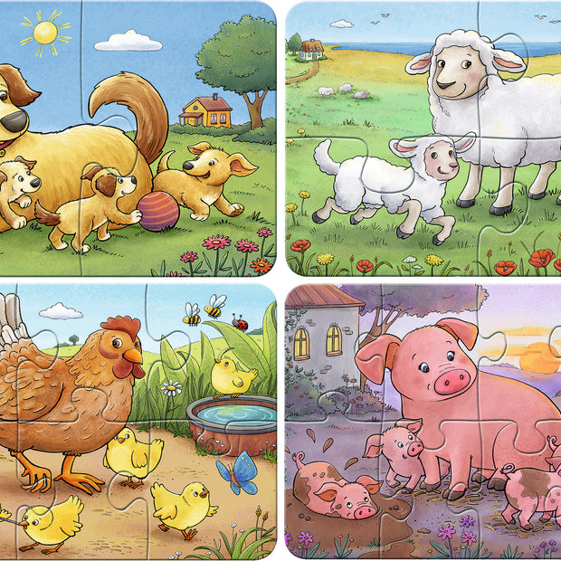 Ravensburger - Farm animal families -  2 / 4 / 6 / 8  - palaa