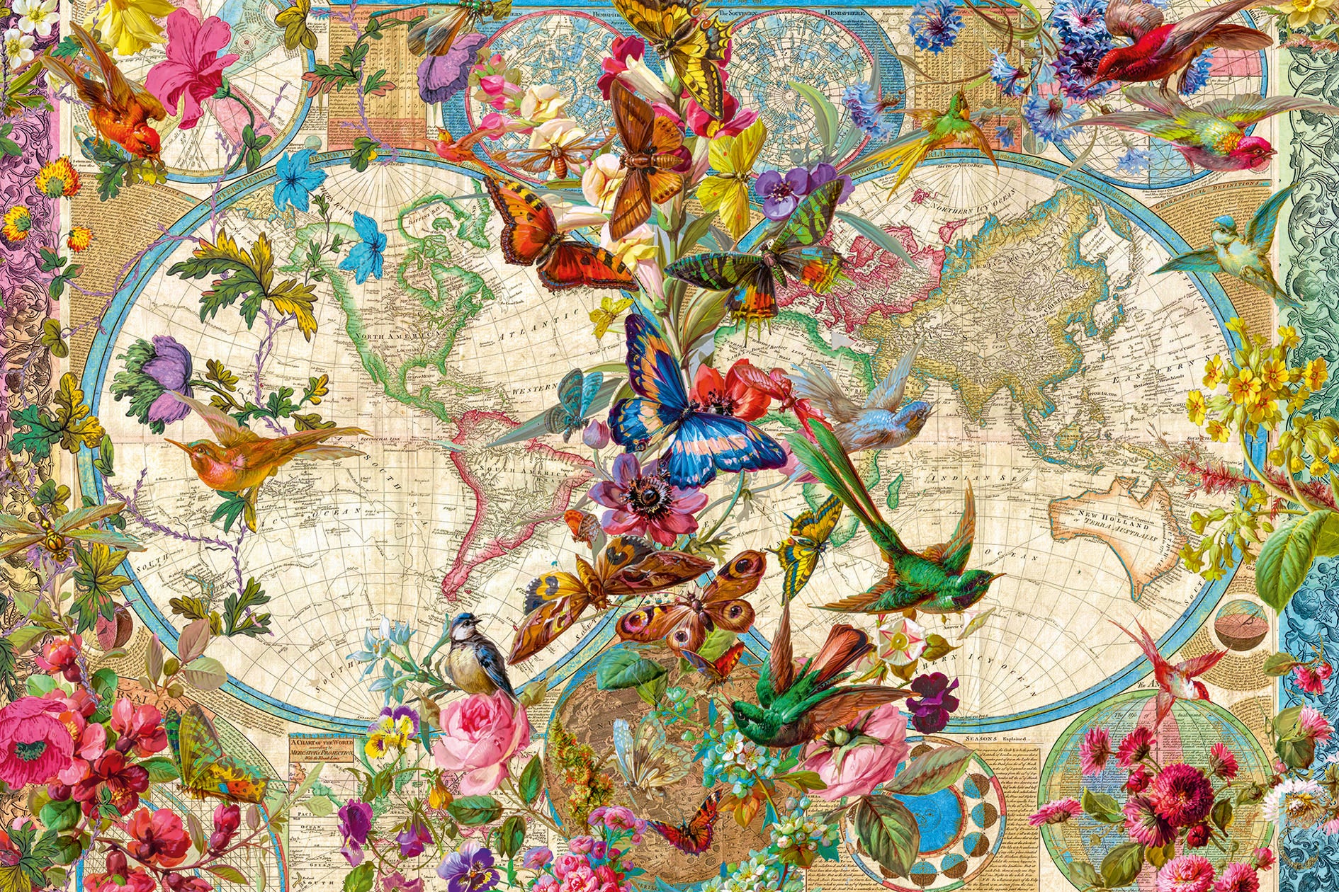 Ravensburger -  Flora and Fauna World Map - 3000 palaa