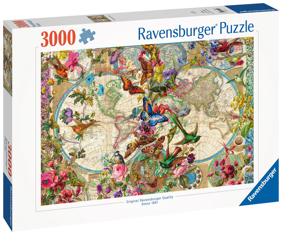 Ravensburger -  Flora and Fauna World Map - 3000 palaa