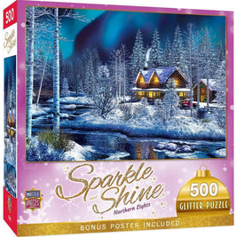 Master Pieces - Northern lights - Glitter puzzle - 500 palaa