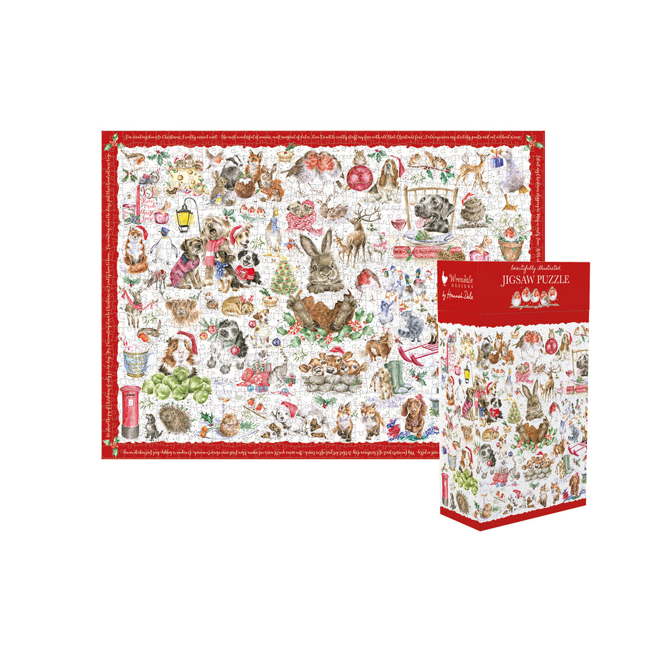 Wrendale Designs - Country Set Christmas 1000 palaa