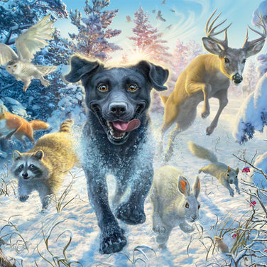 Schmidt - Dog Love, Black Labrador in the Snow - 1000 palaa